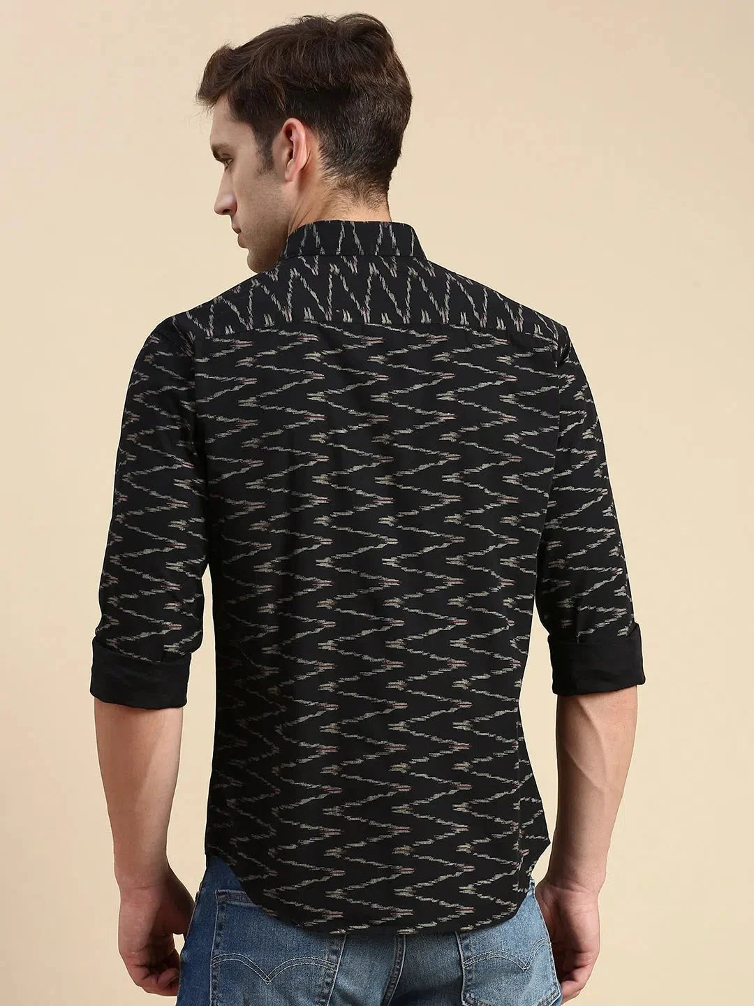 Stylish Black Printed Cotton Mens Shirt | Casual Shirt
