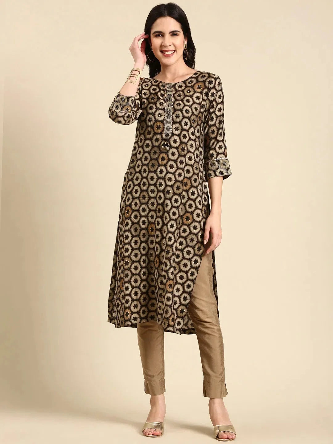 Grey Tie Dye Kurta - Stylish Women's Indian Kurta Collection