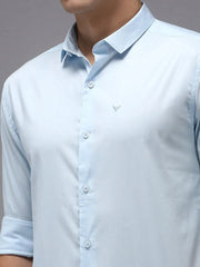 Men Blue Solid Casual Shirt-BOLDPLAINE-1615-Blue