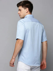 Men Blue Solid Casual Shirt-BREZZAPLAIN-4539-Blue