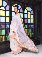 Black Cotton Soft Saree With Texture Designs-MA62CT331210042