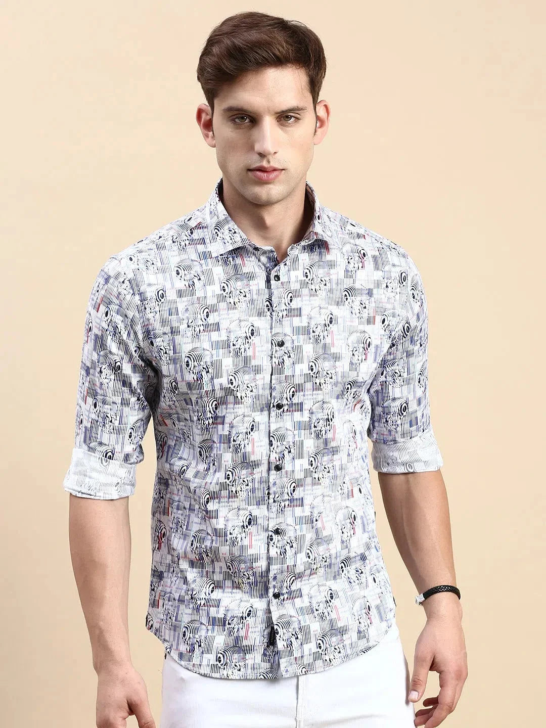 Men's Multi Printed Shirt - Cotton Casual Shirt | DesiQlo