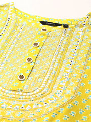 Women's Lime Green Printed Kurta Set-GW-2997-Limegreen