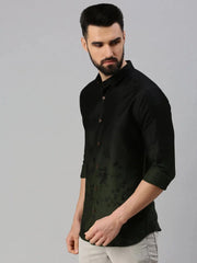 Men Black Printed Casual Shirt-HIGHPOWERPRINT-1244-Blackolive