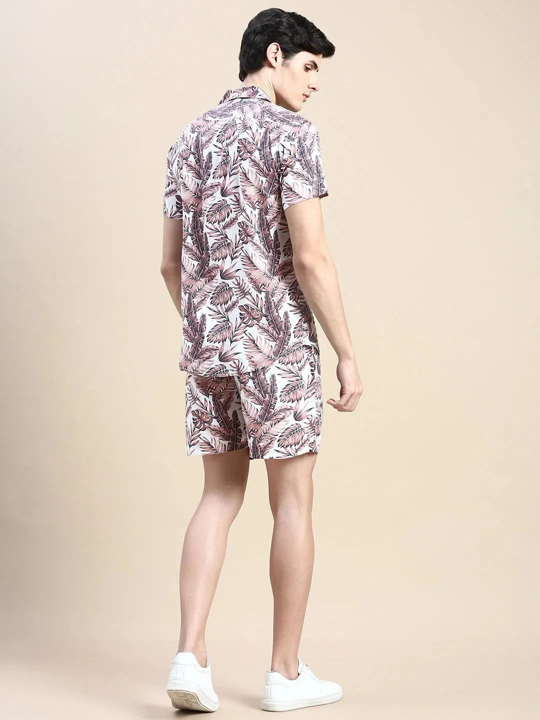 Men's White Printed Casual Co ord Set | Two Pie | Exclusive Style