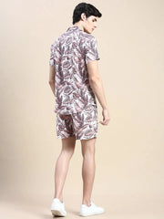 Men White Printed Casual Co ord Set-AM-90-13-Offwhite