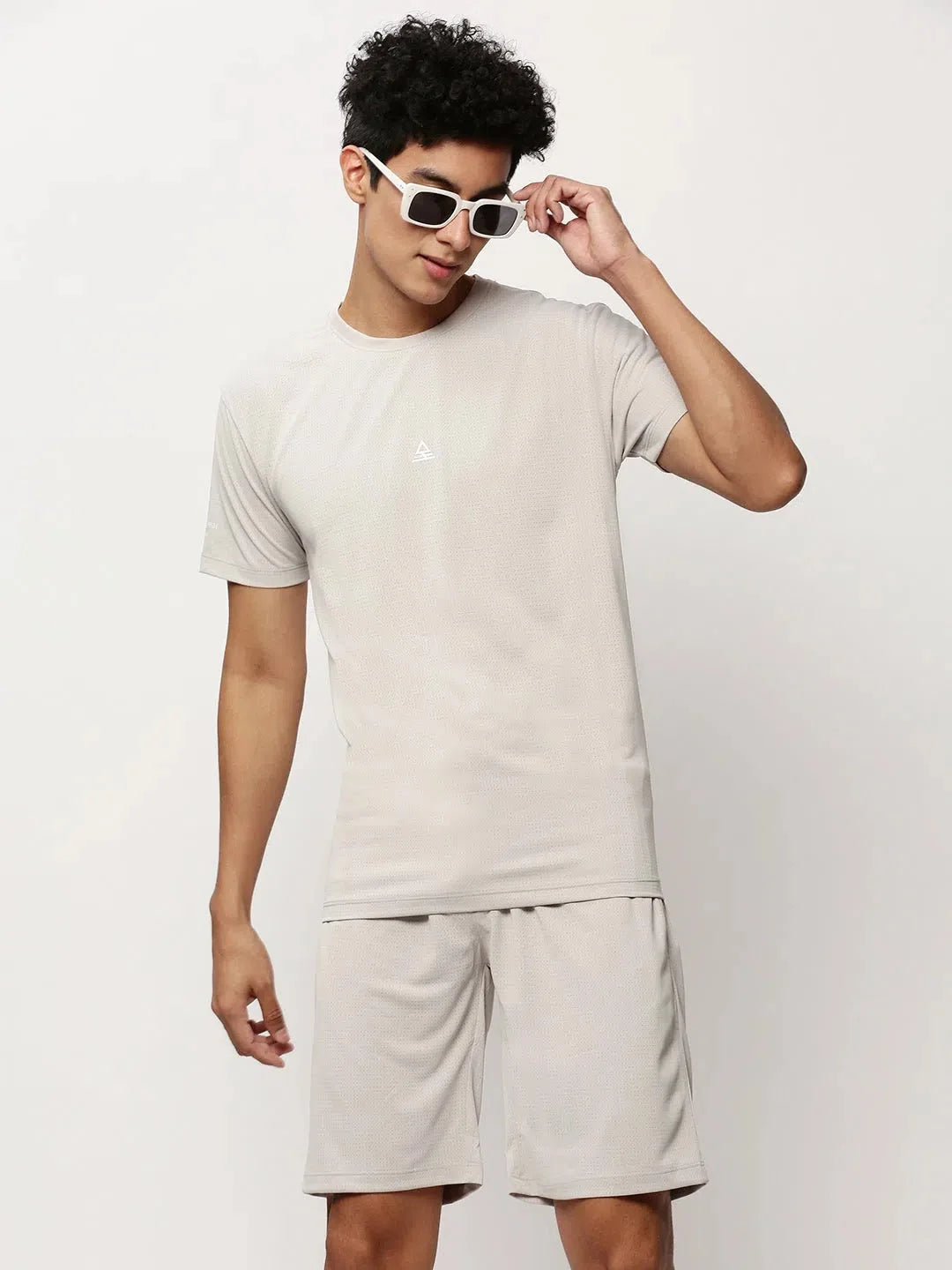 Grey Solid Mens Casual Co ords | Cotton Two Piece Sets