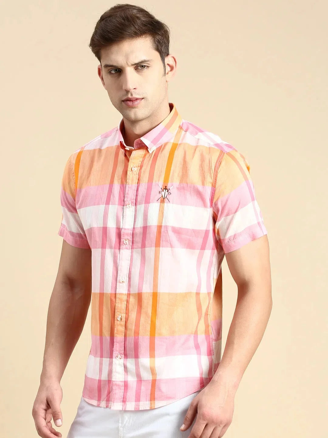 Men's Multi Checked Cotton Shirt - Casual Mens Shirt by DesiQlo