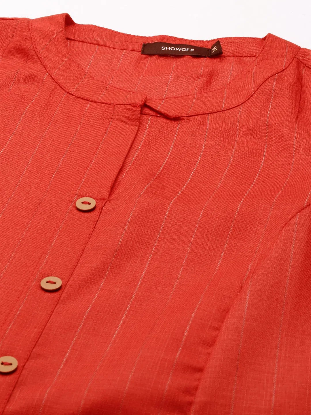 Rust Embroidered Indian Kurta - Elegant Kurtis for Women