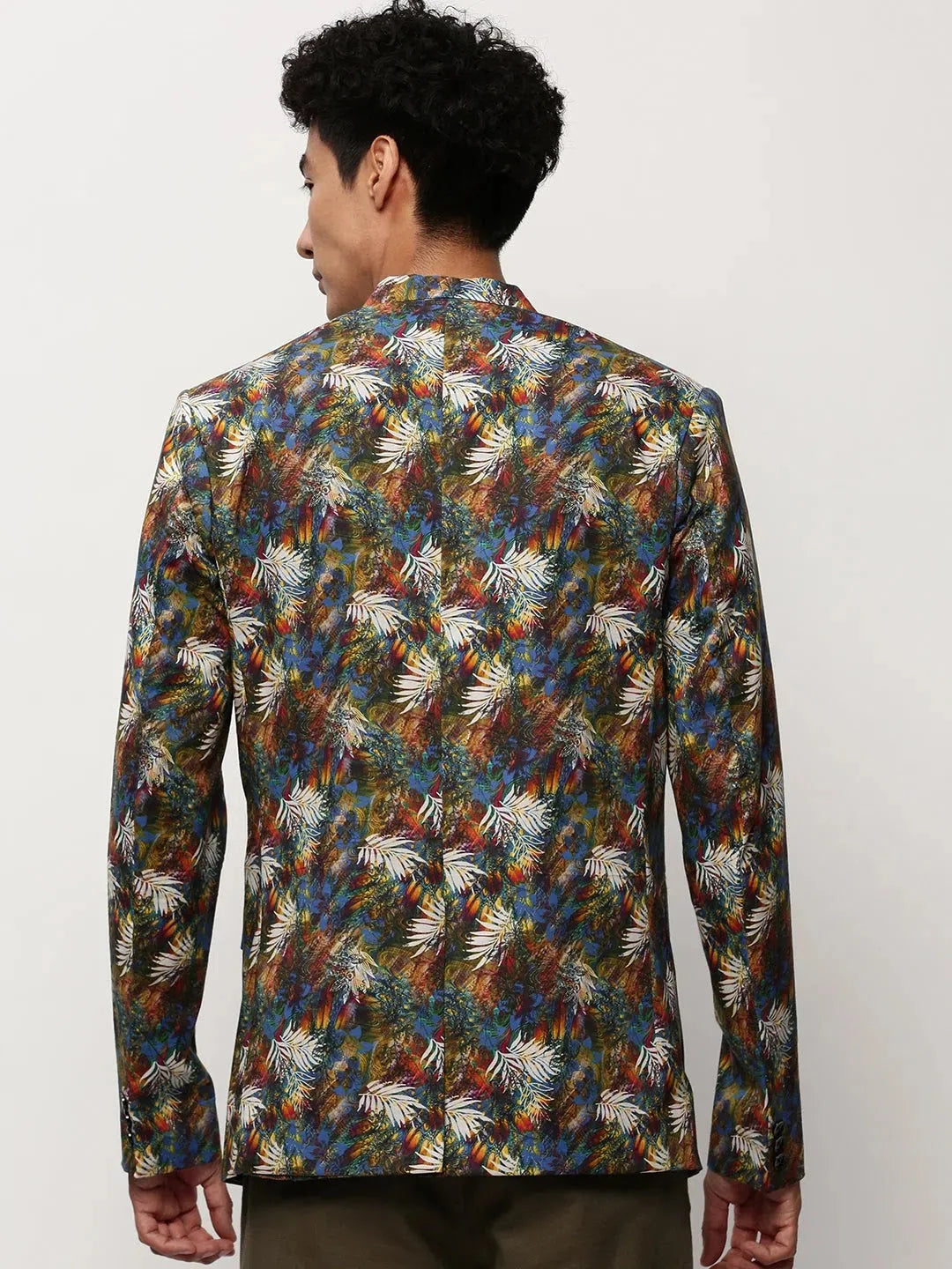Multi-Print Cotton Blazer - Stylish Nehru Jacket for Weddings?