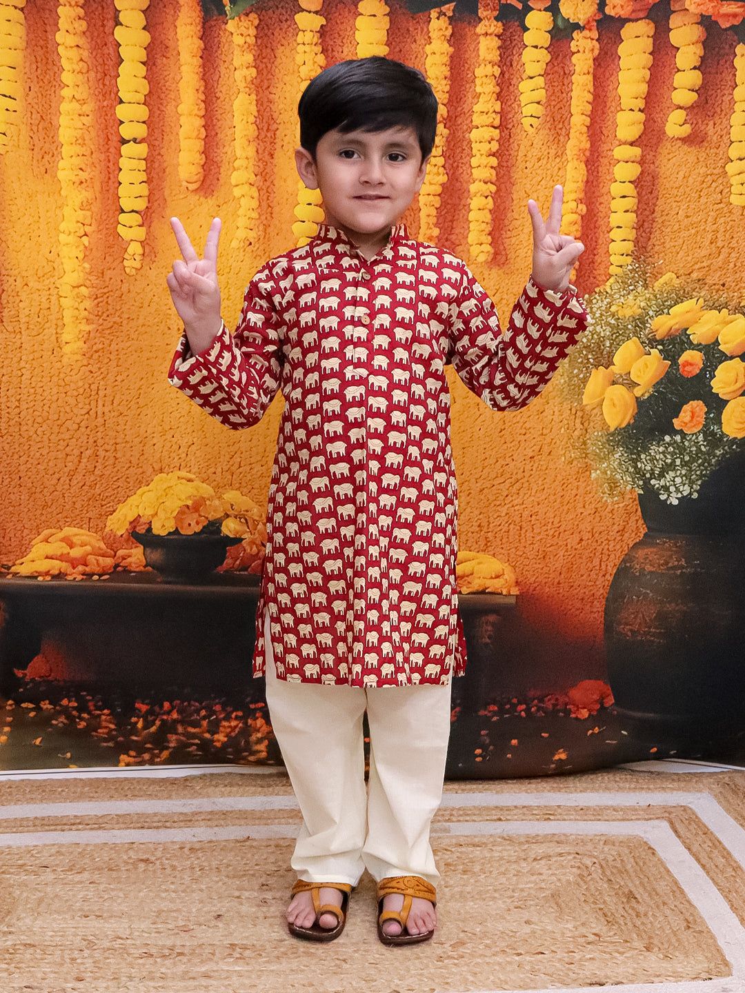 Kurta Pajama Set for Boys - Red | BD24KP75RDA