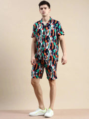 Men Multi Printed Casual Co ord Set-SEABREEZE-2124-Multi