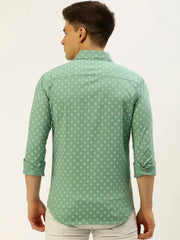 Men Green Printed Casual Shirt-FLIORIONIEPRINT-3512-Seagreen