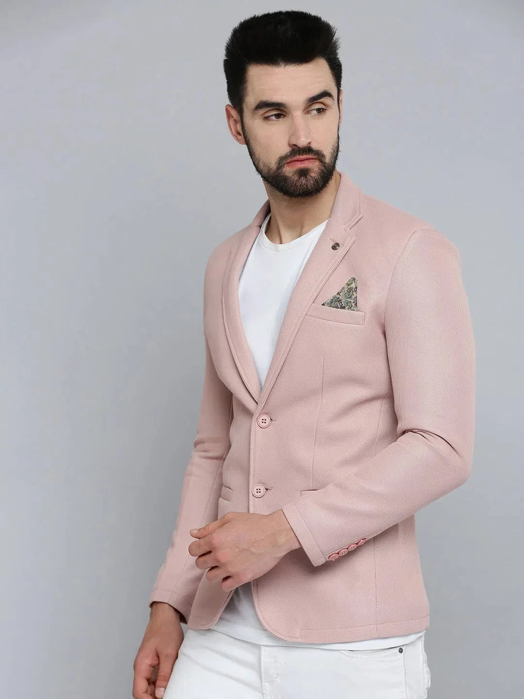 Men's Pink Nehru Jacket: Solid Cotton, Ethnic Wear