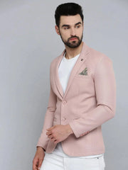 Men Pink Solid Blazer-AR-Z3-Pink