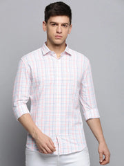 Men White Checked Casual Shirt-PEISKOSCHECKS-3425-White