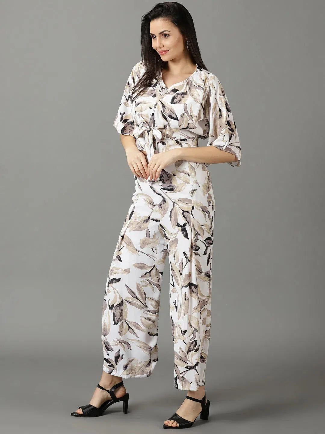 White Printed Co ord Sets | Casual Co ord Set for Women