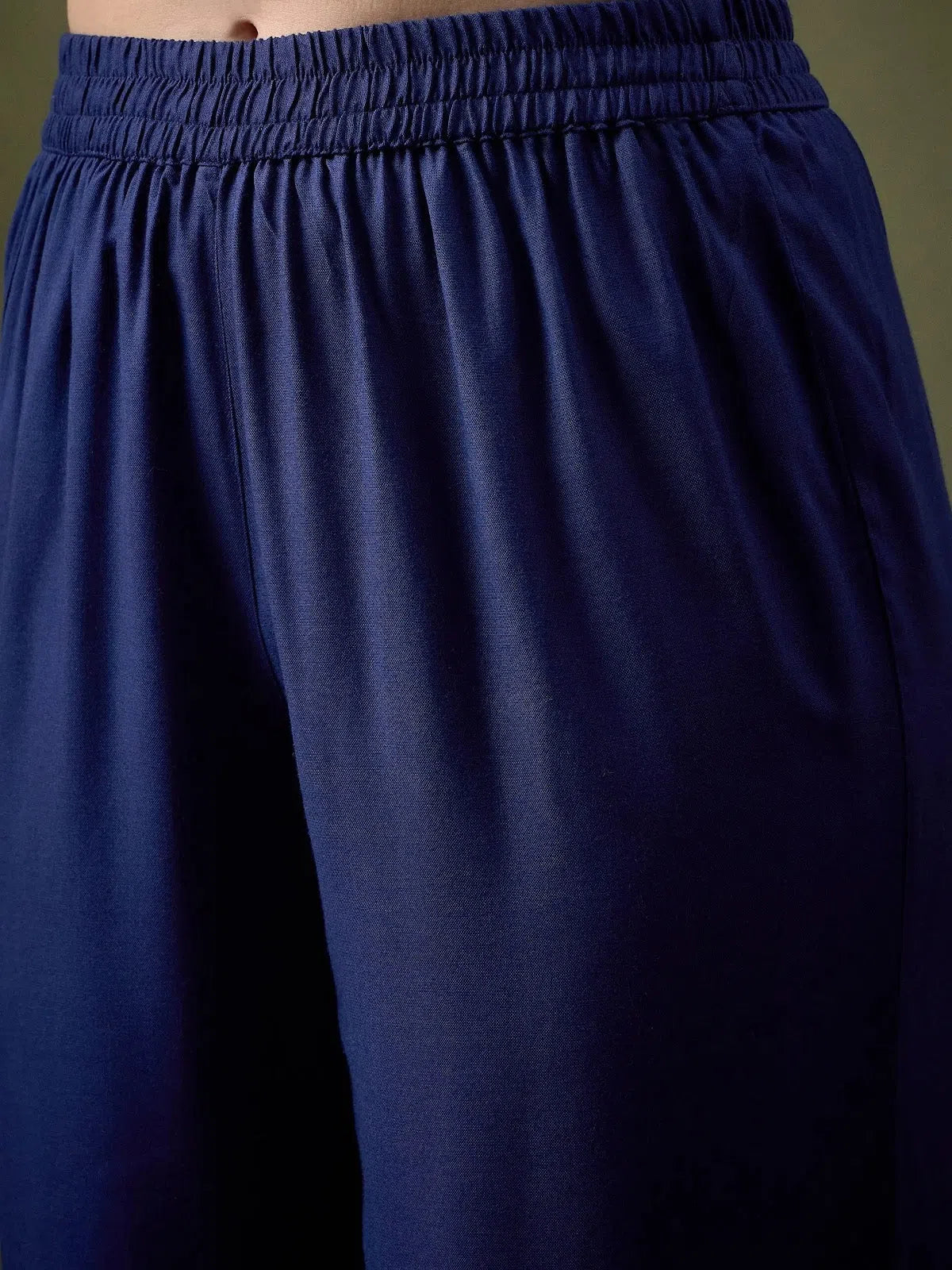 Women Royal Blue Embroidered Shirt & Palazzos | Ethnic Lehenga