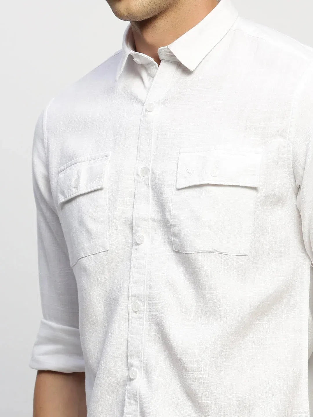 Trending Men's White Solid Cotton Shirt | DesiQlo Formal Shirts