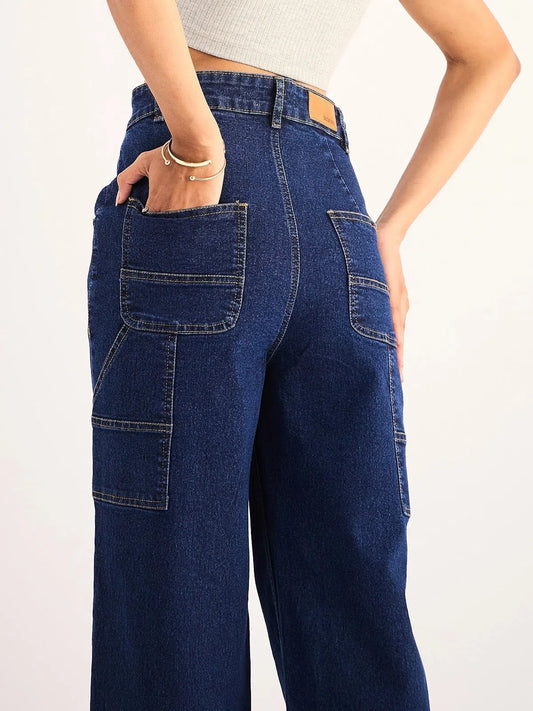 Women Blue Blast High Waist Back Pocket Jeans 1200