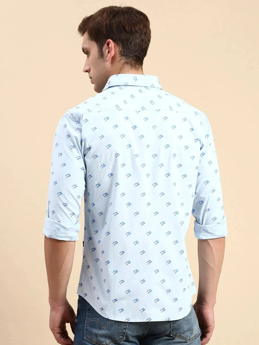 Men's Blue Printed Cotton Shirt | Stylish Casual Shirts