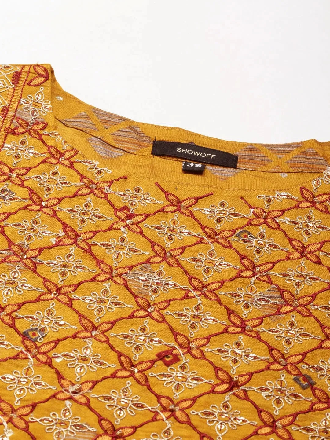 Mustard Embellished Kurta - Women's Elegant Indian Kurtas