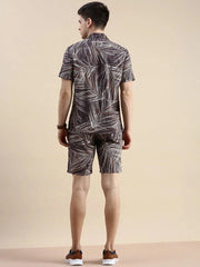 Men Grey Printed Casual Co ord Set-BLACKBERRY-1682-Taupe