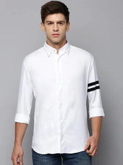 Men White Solid Casual Shirt-COLTONPLAIN-4510-White