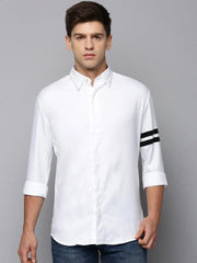Men White Solid Casual Shirt-COLTONPLAIN-4510-White