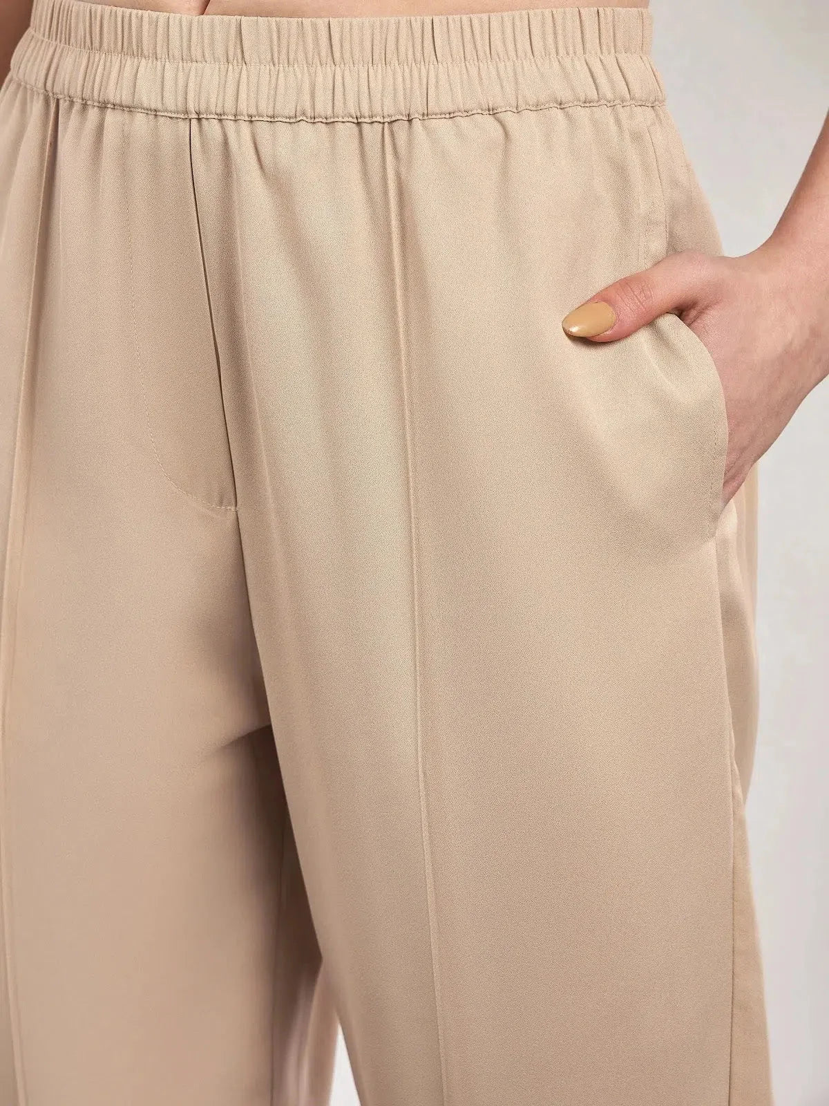 ColorBlock Suit Set - Beige & White Indian Suits For Women