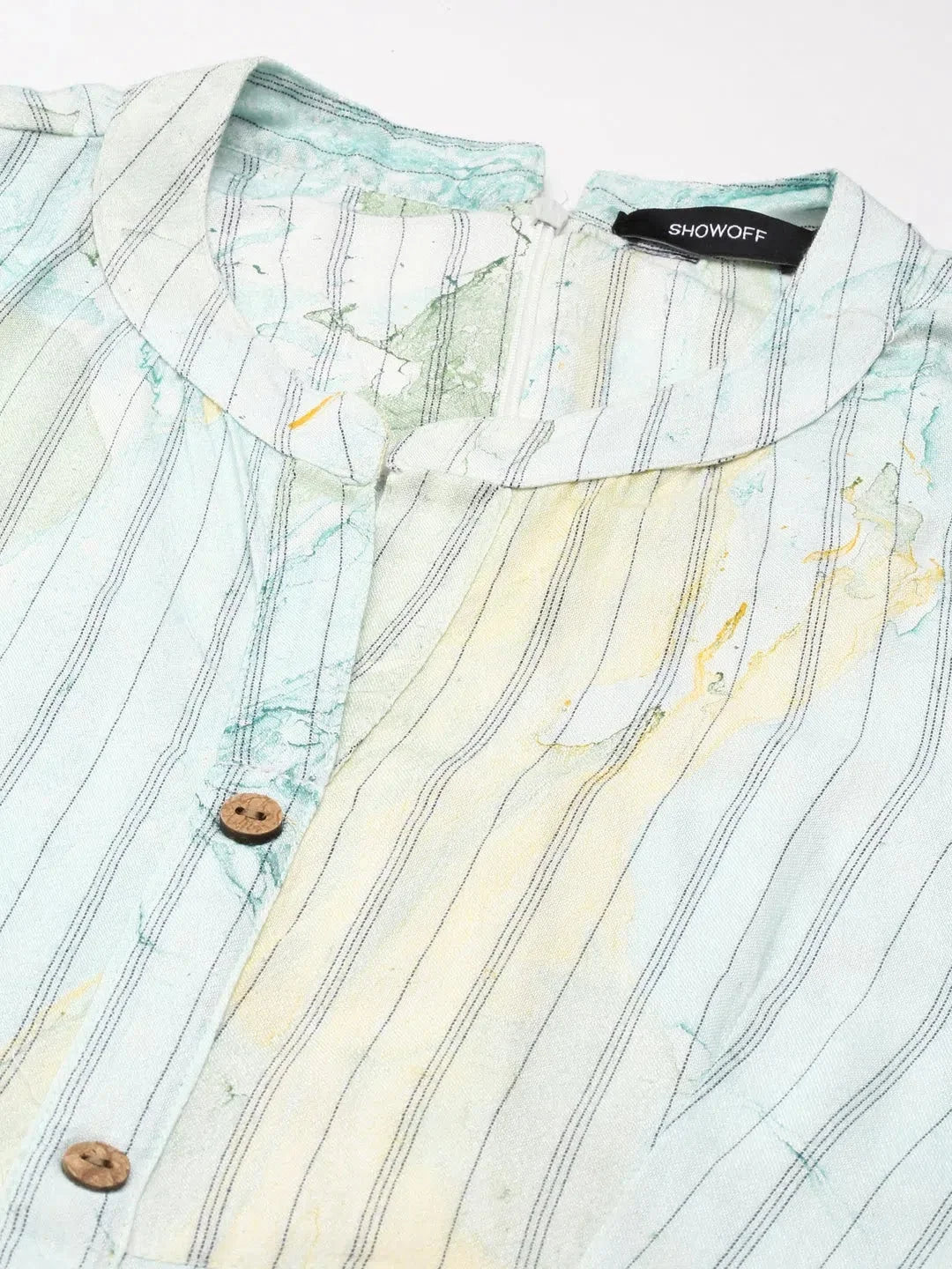 Sea Green Tie Dye Anarkali Kurti - Women's Viscose Anarkali Gown