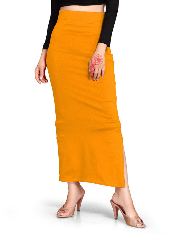 Mustard Yellow Lycra High Rise Saree Shapewear