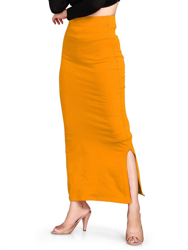 Mustard Yellow Lycra High Rise Saree Shapewear