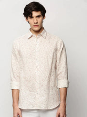Men White Printed Casual Casual Shirts-AMALTHEA-1809-White