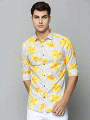 Men Grey Printed Casual Shirt-HARPERPRINT-1685-Grey
