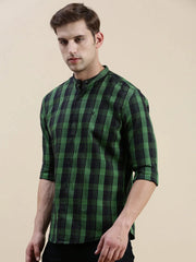 Men Black Checked Casual Shirt-LAVINIA-0990-Black
