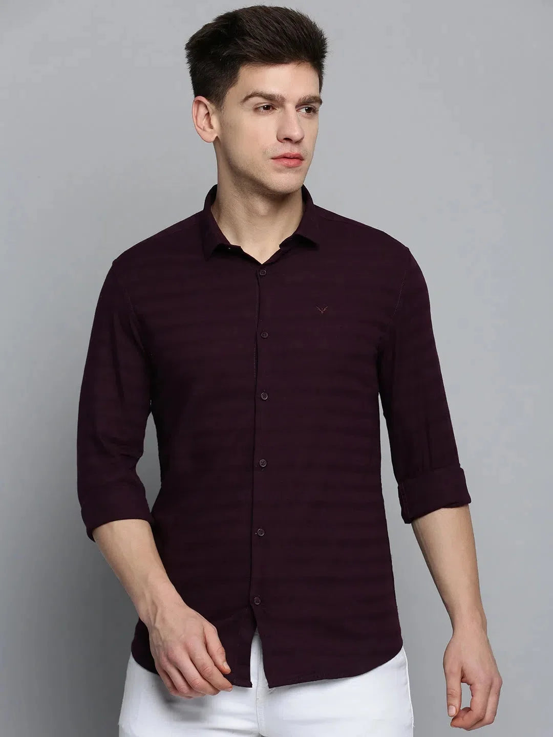 Purple Solid Cotton Mens Shirt - Casual & Stylish | DesiQlo