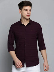 Men Purple Solid Casual Shirt-DEERASTRIPES-2073-Violet