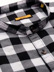 Men Black Checked Casual Casual Shirts-RORACHECKS-90-Black