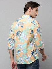 Men Orange Printed Casual Shirt-DIXIFPRINT-4808-Orange