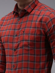 Men Red Checked Casual Shirt-ACHIEVERCHECKS-1199-Red