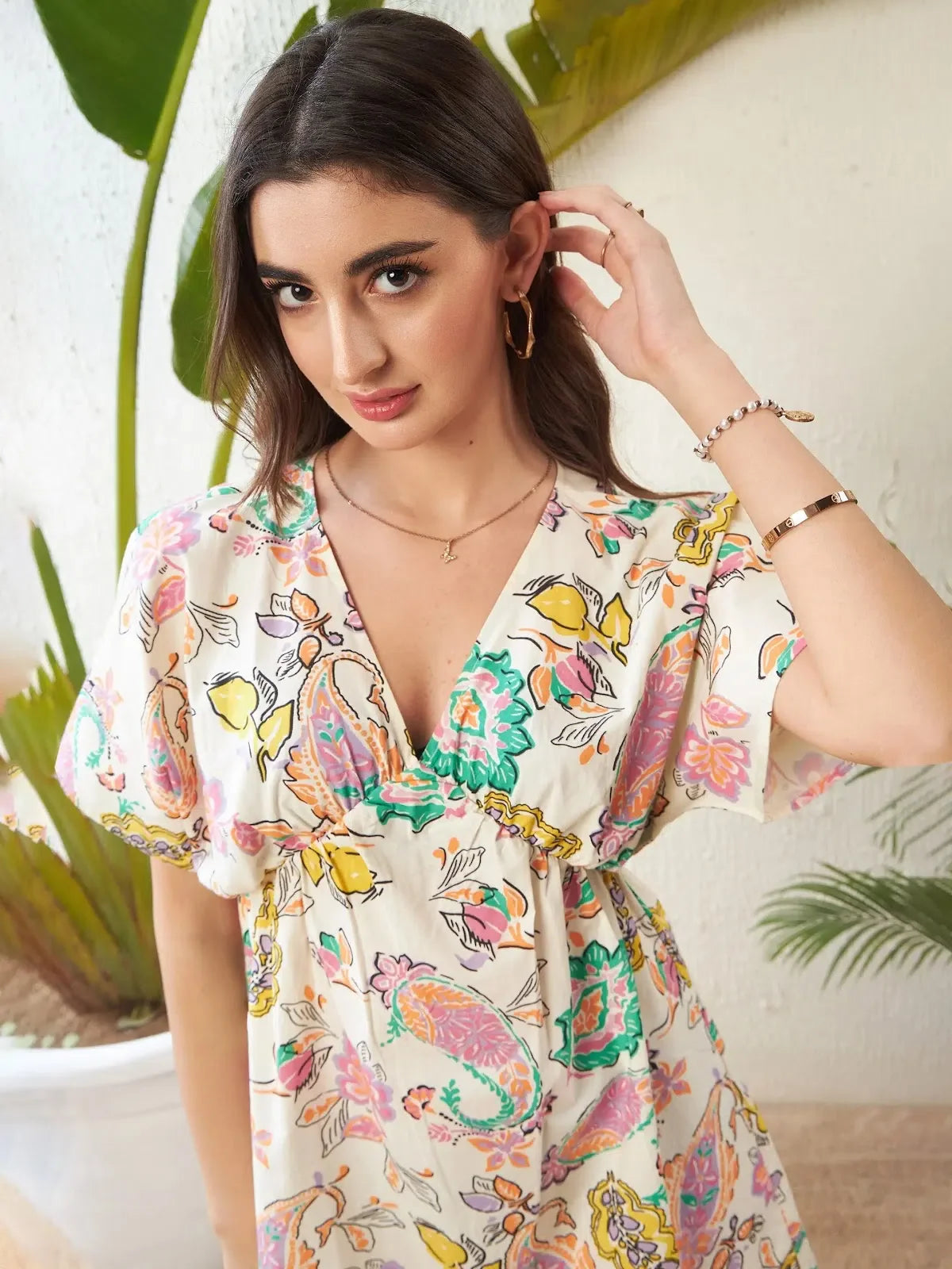 Off-White Paisley Kimono Mini Dress | Women's Western Wear Off-White / L Off-White Paisley Kimono Mini Dress | Women's Western Wear Off-White / L