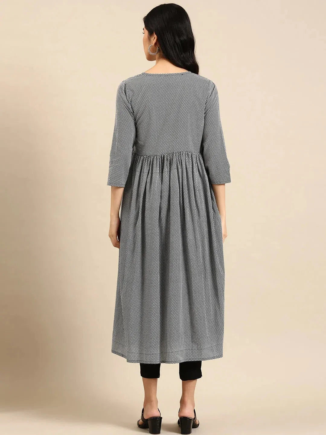 Women's Checked Kurta - Cotton Indian Kurta Ladies Style