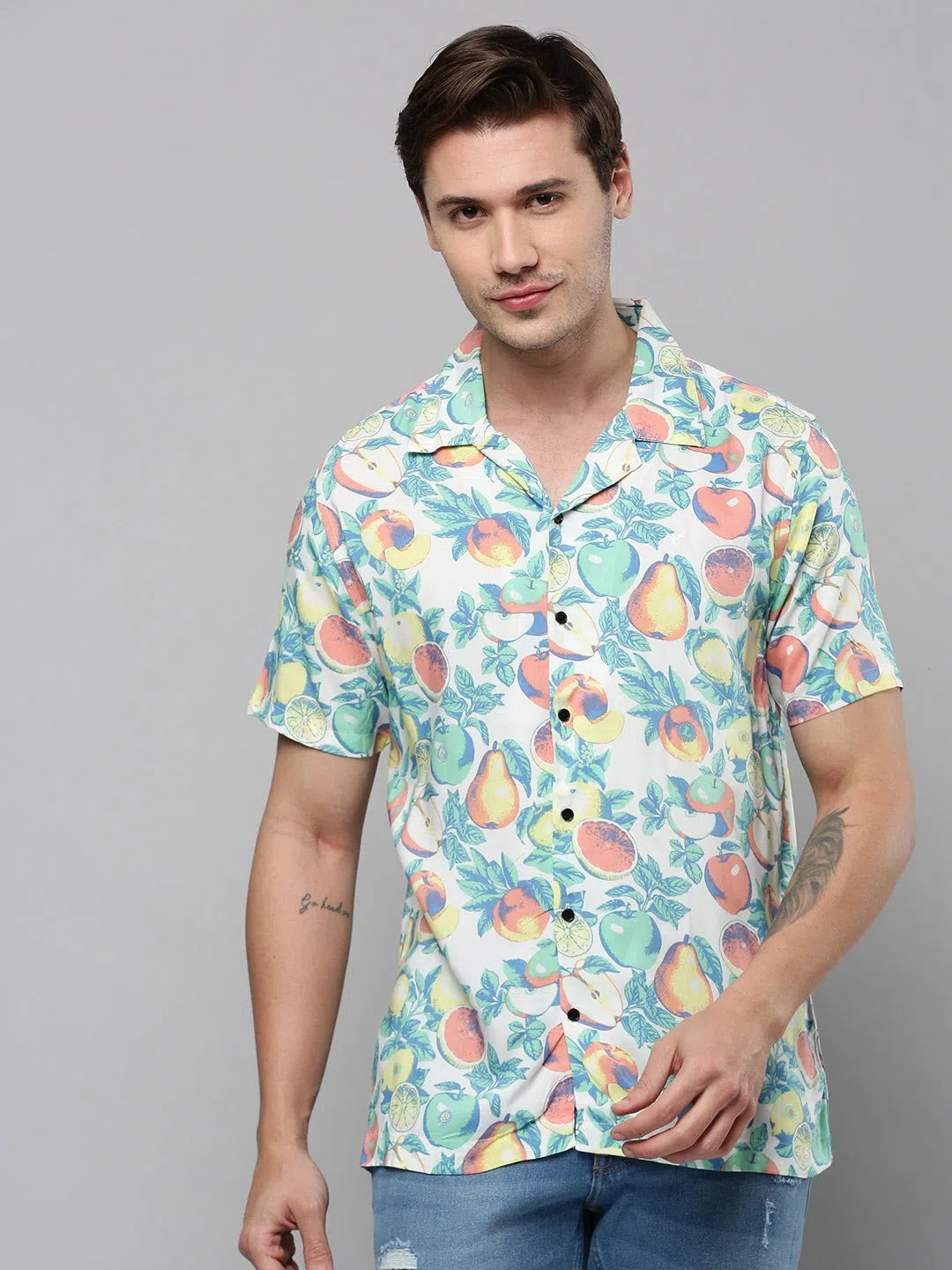 Multi Printed Mens Shirt - Viscose Beach Shirt by DesiQlo