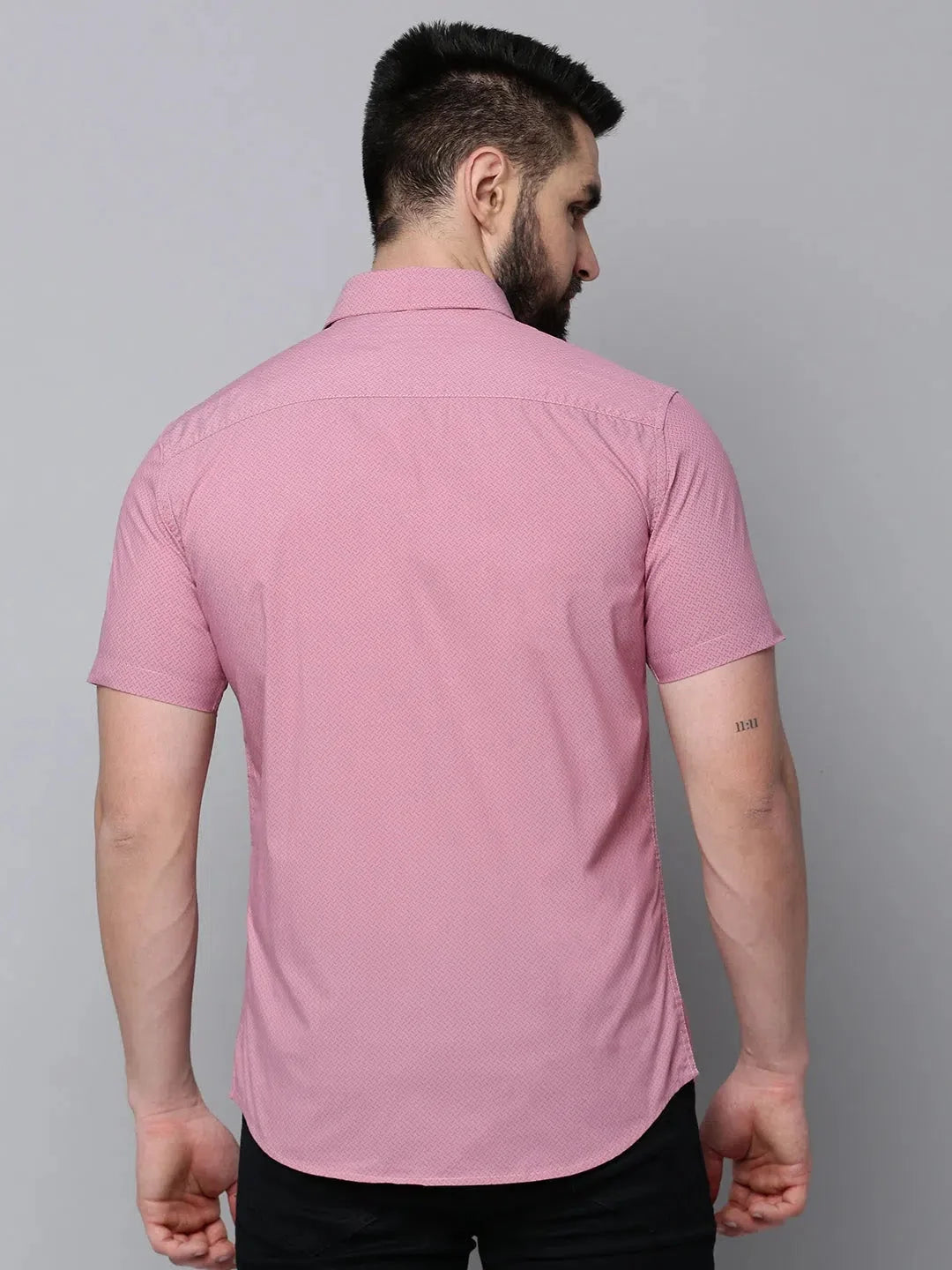 Mauve Printed Mens Shirt - Casual Cotton Shirt by DesiQlo