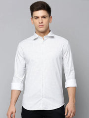 Men White Printed Casual Shirt-FLIORIONIEPRINT-3553-White