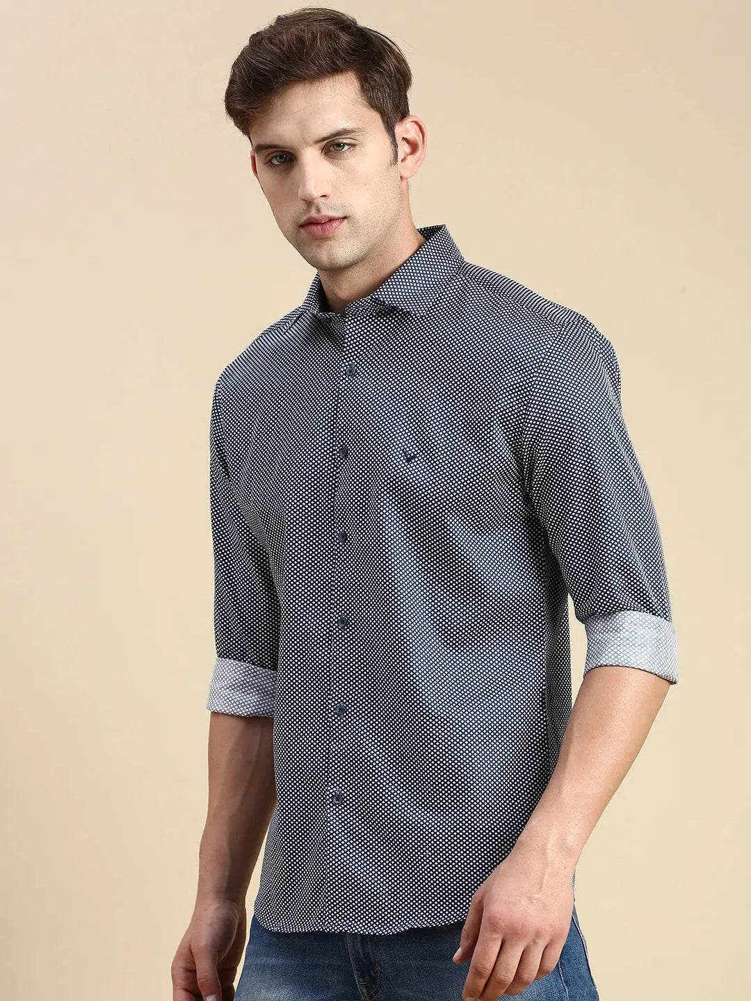 Navy Blue Solid Mens Shirt | Casual Cotton Shirt
