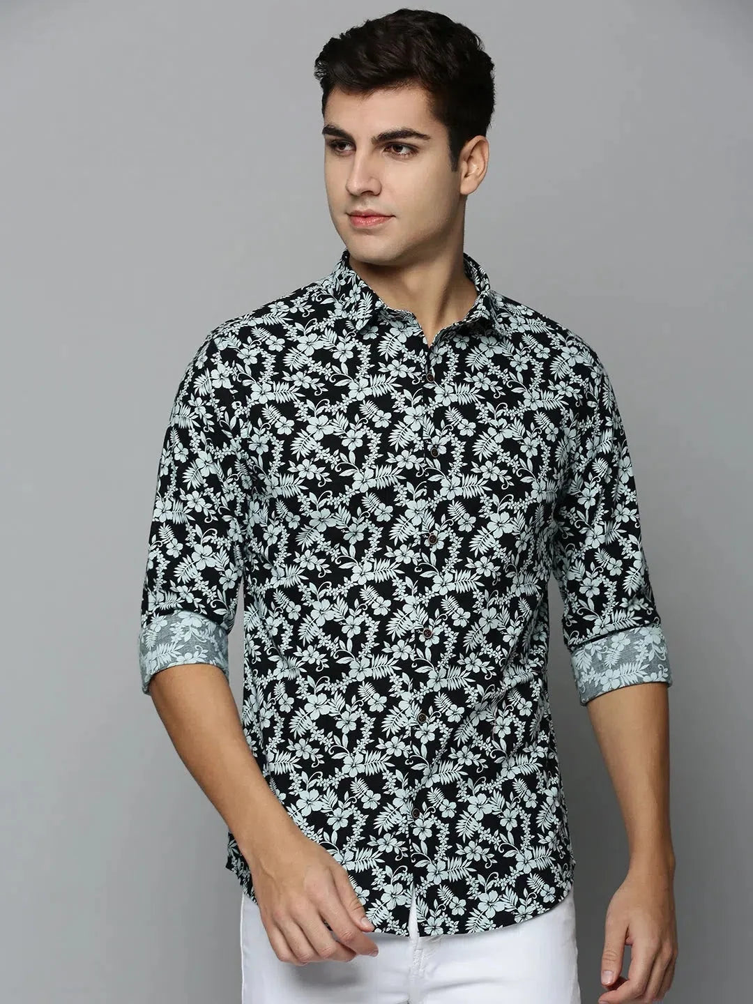 Black Printed Mens Shirt | Stylish Cotton Casual Shirt
