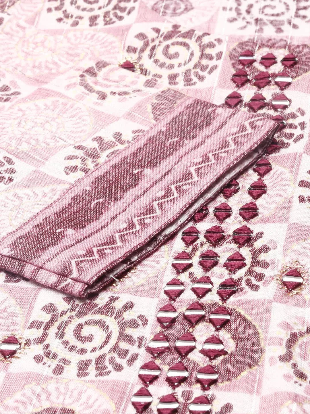 Mauve Printed Women's Kurta Set | Ethnic Design