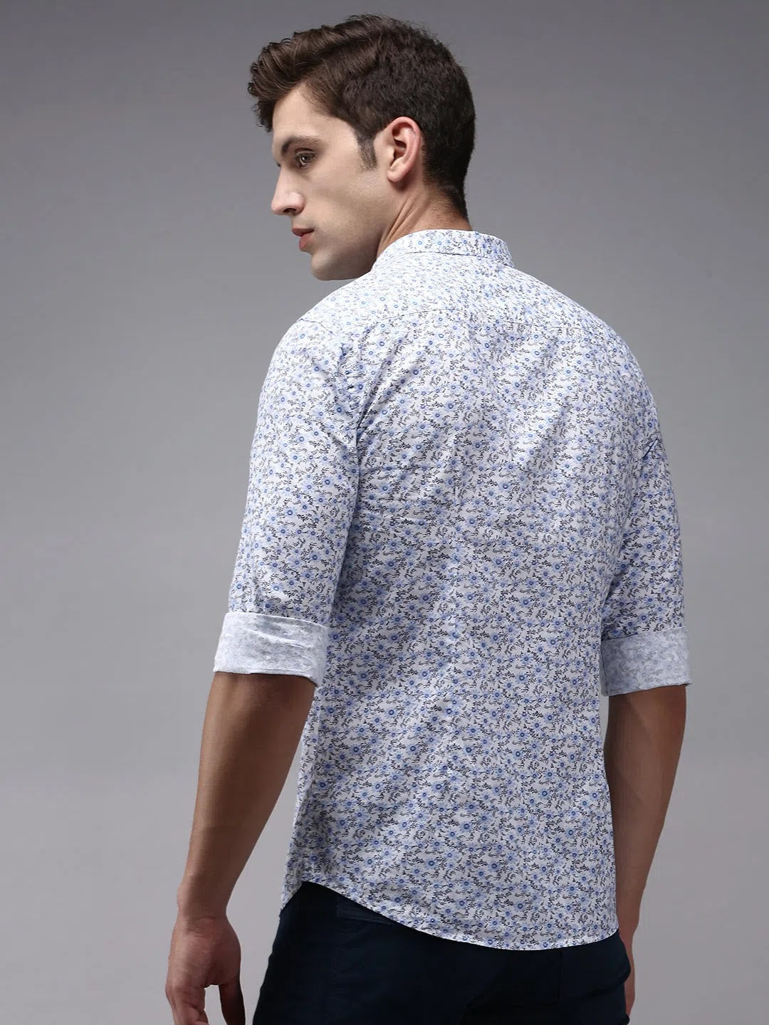 Trendy White Printed Cotton Mens Shirt - Casual Style | DesiQlo